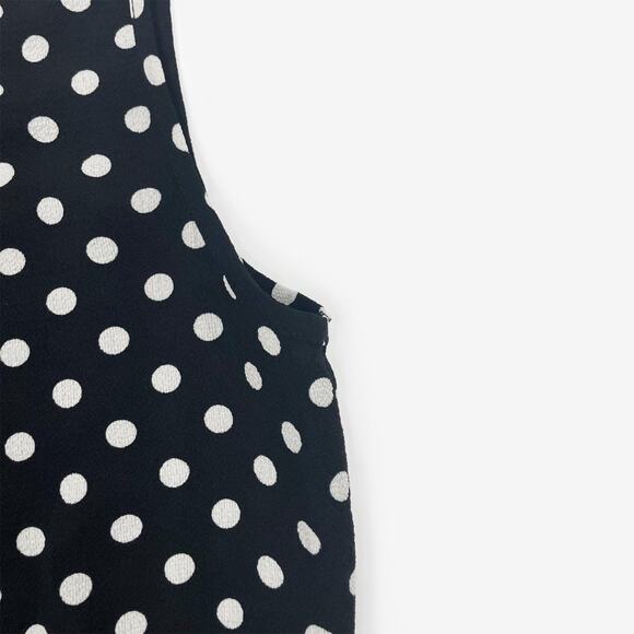 Como Vintage Polka Dot Top Size S Black White Peplum Retro Classic Summer - Picture 10 of 14